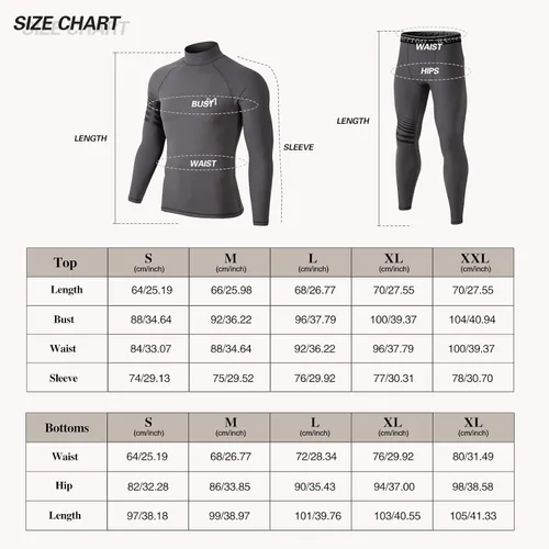 Vista 6 de MEETYOO Camisa térmica de manga larga con cuello alto para hombre, ropa interior de compresión ligera, transpirable, capa base