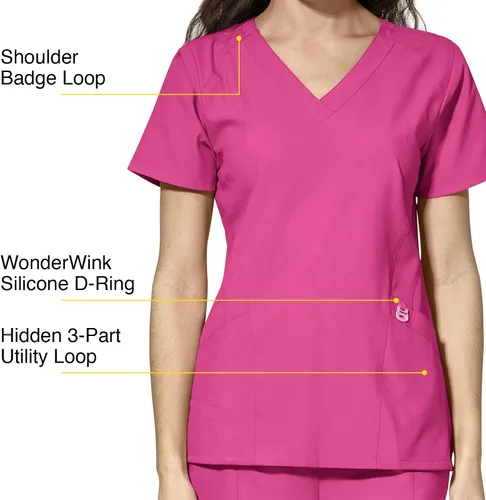 Vista 3 de WonderWink Women's Stylized V-Neck Top