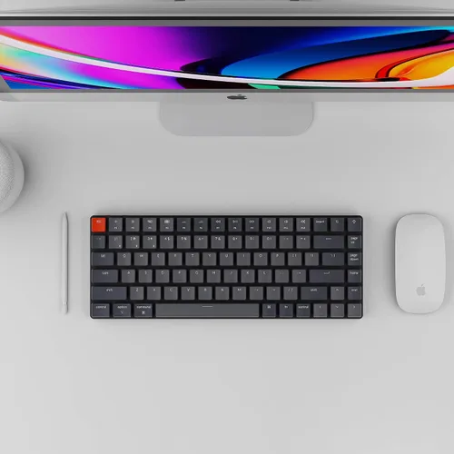 Vista 6 de Keychron K3 versión 2 teclado mecánico inalámbrico ultra delgado con cable BluetoothUSB con retroiluminación LED blanca interruptor mecánico marrón