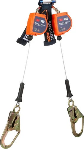 Vista 7 de 3M DBI-SALA Nano-Lok Edge Twin-Leg Personal Autorretráctil Lifeline 3500284, cable, gancho de acero para barras de refuerzo, 7 pies, Clase 2, ANSI
