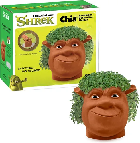 Vista 6 de Chia Pet Emoji Winky con paquete de semillas, maceta decorativa de cerámica, fácil de hacer y divertido de cultivar, regalo novedoso, perfecto