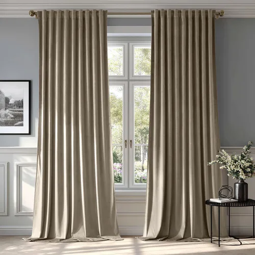 Vista 30 de MIULEE Cortinas de terciopelo de 84 pulgadas de largo, juego de 2 paneles para dormitorio, con pestaña trasera plisada, de lujo, aislamiento