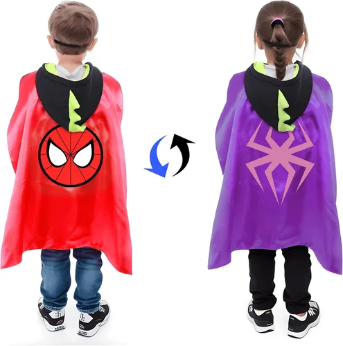 Vista 3 de NFTX Toys for 3-10 Year Boys Girls, Double Side Superhero Capes with Mask for Kids Christmas Costume Birthday Gifts