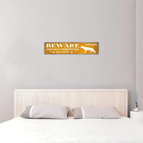 Vista 5 de Beware Guard Dogs on Duty Funny Wall Décor Wood Sign 4x18 Inch Dog Breed Dog Child Animal Farmhouse Wall Art Wood Plaque with Sayings Home Decor for