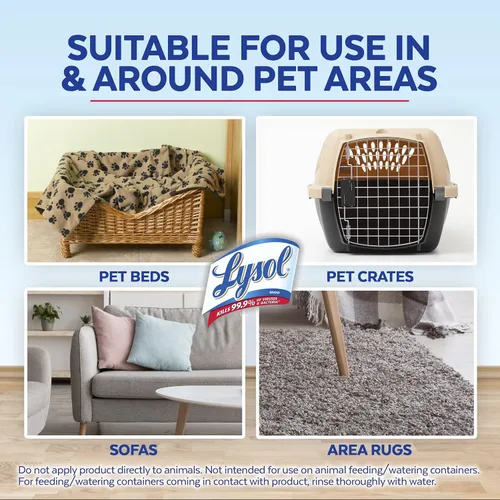 Vista 5 de Lysol Spray eliminador de olores de mascotas, espray desinfectante y desinfectante para olores de mascotas, 15 onzas (paquete de 3)