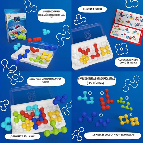 Vista 9 de SmartGames IQ Twins - Juego de viaje con 120 desafíos para edades de 7 años - Adulto