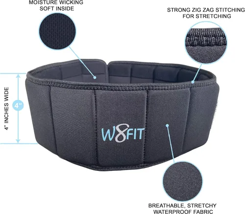 Vista 3 de W8FIT Cinturón Ajustable con Peso para Caminar y Hacer Ejercicio