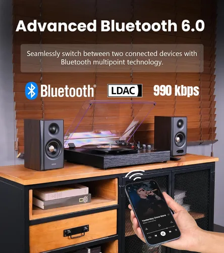 Vista 7 de Edifier S355DB 2.1 Altavoces alimentados para estantería, audio de alta Nogal