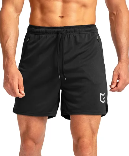 Vista 2 de G Gradual Pantalones cortos de correr para hombre con bolsillos con cremallera, secado rápido, gimnasio, atletismo, entrenamiento, pantalones cortos