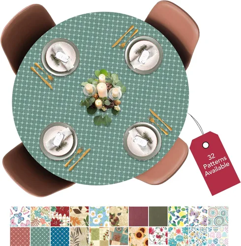 Vista 14 de Covers For The Home - Funda de mesa ajustable de vinilo con interior de franela y borde elástico, de lujo, con diseño de diamante de moda (azul)