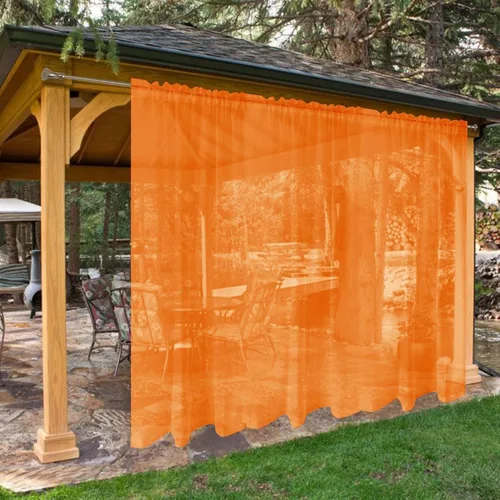 Vista 49 de SpaceDresser - Cortinas transparentes impermeables para exterior para patio - 2 paneles con bolsillo para barra, cortinas de gasa transparentes