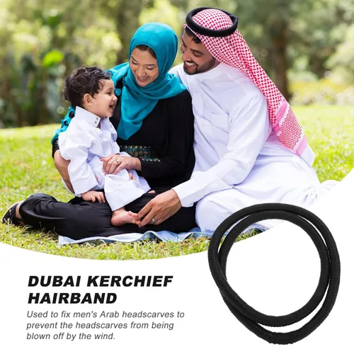 Vista 9 de SOIMISS 1 par de accesorios para hombre, diadema árabe shemagh para la cabeza de los hombres Keffiyeh turbante del desierto, pañuelo hiyab este
