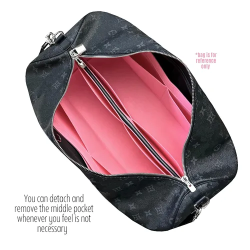 Vista 6 de Premium Organizer for Keepall Bag Organizer, fits Keepall 45 Insert, Handmade 3mm Thick Double-Layered Base Shaper Felt Snug Sturdy Fit