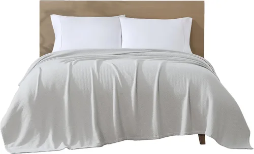 Vista 10 de Beatrice Home Fashions Manta Certificada GOTS de Algodón Orgánico 100 % de Peso Medio, Manta Suave y Acogedora para Cama, Sofá, Sofá Cama, Silla