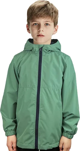 Vista 3 de Chubasqueros para niños, ligeros, impermeables, con capucha, de forro polar, rompevientos para niños