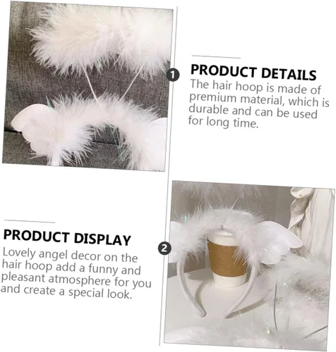 Vista 2 de OSALADI 3 Pcs Angel Headband Fabric Christmas Issue Card White Girl