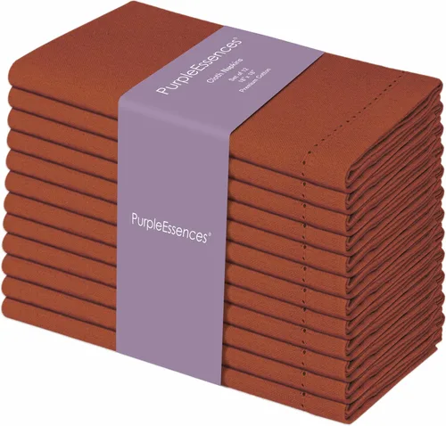 Vista 35 de PurpleEssences Juego de 6 servilletas de tela de vainica, 100% algodón, suaves, duraderas, lavables, ideales para bodas, Navidad, vacaciones