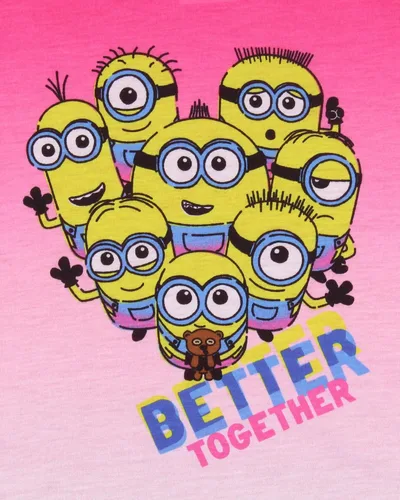 Vista 3 de INTIMO Despicable Me - Conjunto de pijama para niña con pantalón corto de Minions Better Together