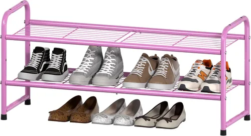 Vista 19 de SUFAUY - Estante para zapatos apilable de 2 niveles, zapatero para entrada, con gran capacidad, organizador de calzado para dormitorio, rejilla
