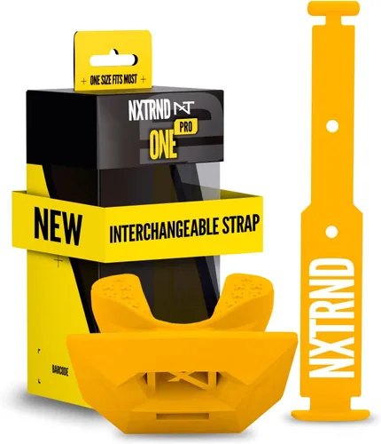 Vista 12 de Protector bucal de fútbol americano Nxtrnd One Pro, correa intercambiable, se adapta a adultos y jóvenes (negro)