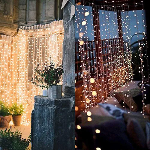 Vista 9 de Twinkle Star Cadena de luces de estrella de 100 LED de 49 pies, blanco cálido 300 luces LED para cortina de ventana, blanco cálido