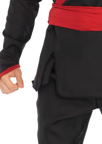 Vista 5 de Leg Avenue Mens 5 Pc Ninja Costume with Shirt Pants Belt Face Mask Hood