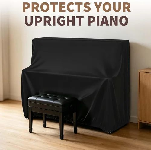Vista 5 de Cubierta vertical para teclado de piano, funda elástica para teclado de seda de leche suave, protección a prueba de polvo y manchas para la mayoría