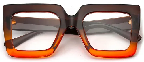 Vista 9 de Gafas de luz azul extragrandes para mujer, moda, gafas de computadora de lente cuadrada gruesa, sin receta, gafas negras, A1 negro