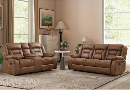 Vista 8 de Sofá reclinable manual de cuero sintético, sofá reclinable de 3 plazas, sofá cama para sala de estar, muebles, sala de reuniones, marrón oscuro