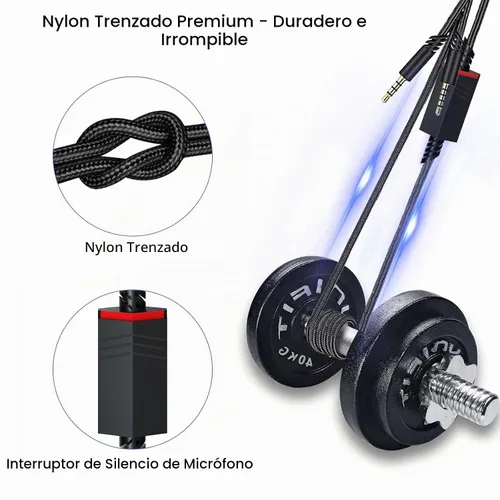 Vista 5 de Cable A40 para auriculares Astro A10 A40 TR con interruptor de silencio de micrófono en línea, negro