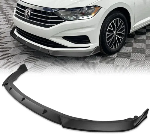 Vista 2 de W-POWER, 5 piezas de borde de parachoques delantero + falda lateral Rocker Winglet Canard difusor ala compatible con Volkswagen Jetta VW 2019-2021