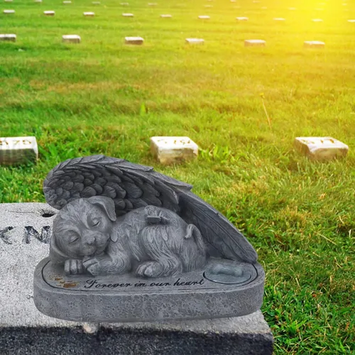 Vista 3 de Estatua de jardín de bulldog francés, escultura de perro al aire libre para decoración del hogar o lápida, el mejor regalo decorativo