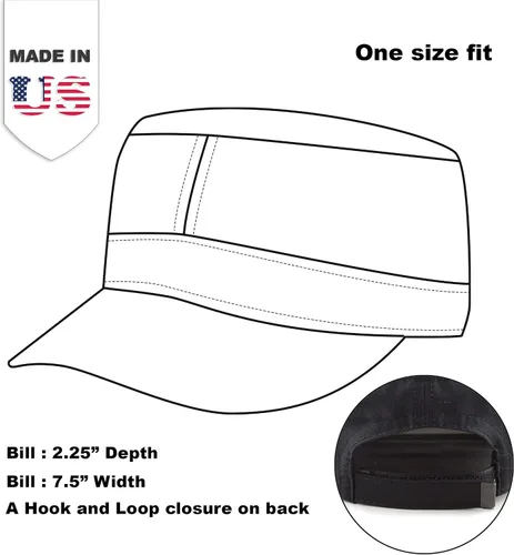Vista 5 de The Hat Depot Gorras militares de sarga de algodón fabricado en Estados Unidos