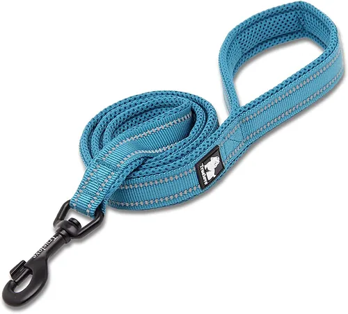 Vista 9 de TRUE LOVE Correa para pasear perro de nailon acolchado reflectante, negro