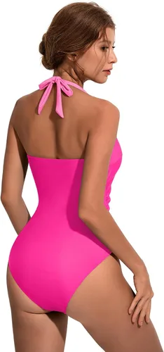 Vista 117 de SUUKSESS Traje de baño sexy de una pieza con volantes y control de abdomen para mujer