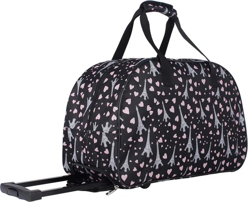 Vista 4 de Betsey Johnson Designer - Colección de equipaje de mano Bolsa de lona ligera de 22 pulgadas Maleta de viaje de negocios durante la noche con 2