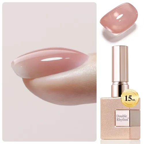 Vista 10 de Double Rhythm - Gel de construcción transparente para uñas, fortalecedor de uñas en una botella, estructura de extensión gruesa de esmalte de gel