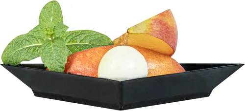Vista 8 de Restaurantware Mini platos de aperitivo de 4 x 2 pulgadas, 100 platos triangulares desechables – Sirve muestras o aperitivos para fiestas o Negro