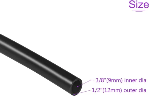 Vista 3 de DMiotech Tubo de silicona industrial negro de 3/8 "(9 mm) ID 1/2 "(12 mm) OD 6.6 pies tubo de silicona industrial negro para bomba de aire de agua