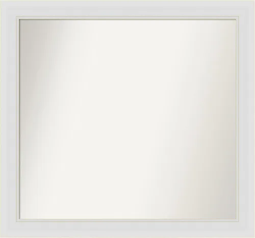 Vista 309 de Amanti Art Espejo de baño blanco para sobre el fregadero, 24 x 26 pulgadas, espejo rectangular blanco y blanco, marco de madera contemporáneo