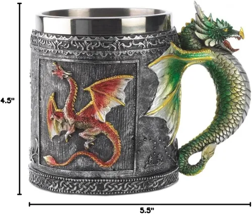 Vista 5 de Smart Living Company Royal Dragon - Taza coleccionable medieval con diseño de serpiente, 5.5 x 4 x 4.5 pulgadas