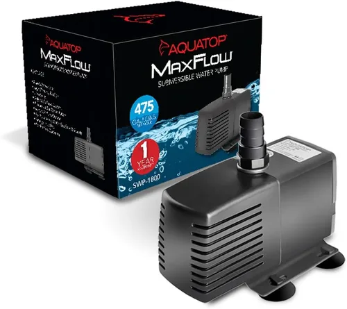 Vista 6 de Aquatop Bomba sumergible para acuario MaxFlow de 95 GPH de flujo ajustable, para peceras, sumideros y estatuas, SWP-230