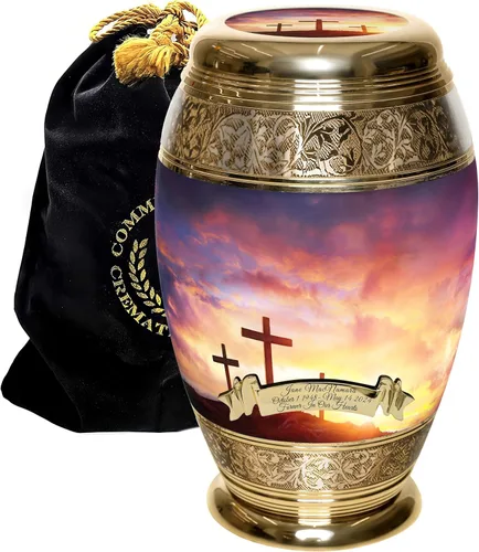 Vista 23 de Urna de cremación de cruz negra para cenizas hombre adulto – Urnas de cremación personalizadas para cenizas humanas, urnas decorativas para hombre