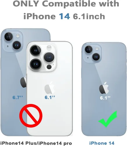Vista 2 de Funda impermeable para iPhone 14, a prueba de golpes, a prueba de polvo, protector de pantalla integrado, anillo magnético negro