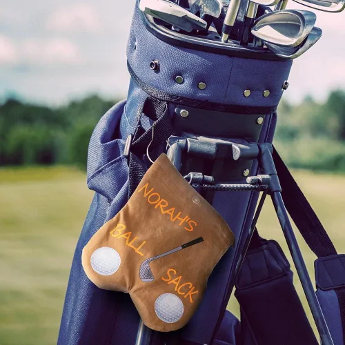 Vista 5 de Bolsa de pelota de golf con nombre personalizado, bolsa divertida para pelotas de golf, regalos de golf para hombres, soporte portátil de franela