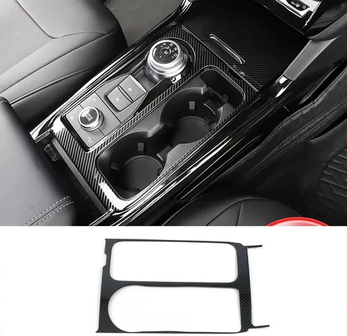 Vista 8 de Accesorios de automóvil para Ford Explorer 2020 2021 2022 2023 Caja de cambios interior de acero inoxidable (estilo negro cepillado) 1 unidad