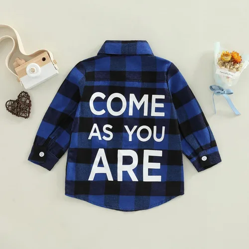 Vista 2 de Camisas de franela con botones y botones para bebé y niña, para otoño e invierno