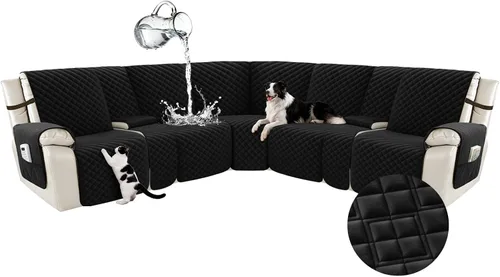Vista 35 de Arfntevss Fundas para sofá seccional reclinable para sofá seccional en forma de L, funda antideslizante lavable para sofá reclinable con forma de L