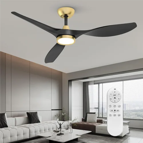 Vista 12 de Roomratv Ventiladores de techo con luces y control remoto, motor CC reversible silencioso y silencioso, 6 velocidades, temporizadores, 3 CCT, uso