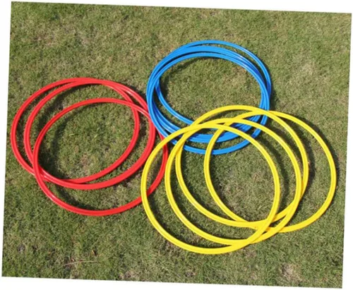 Vista 6 de BESPORTBLE Juego de pies 9 anillos de agilidad de fútbol en círculos de entrenamiento amarillo, rojo y azul